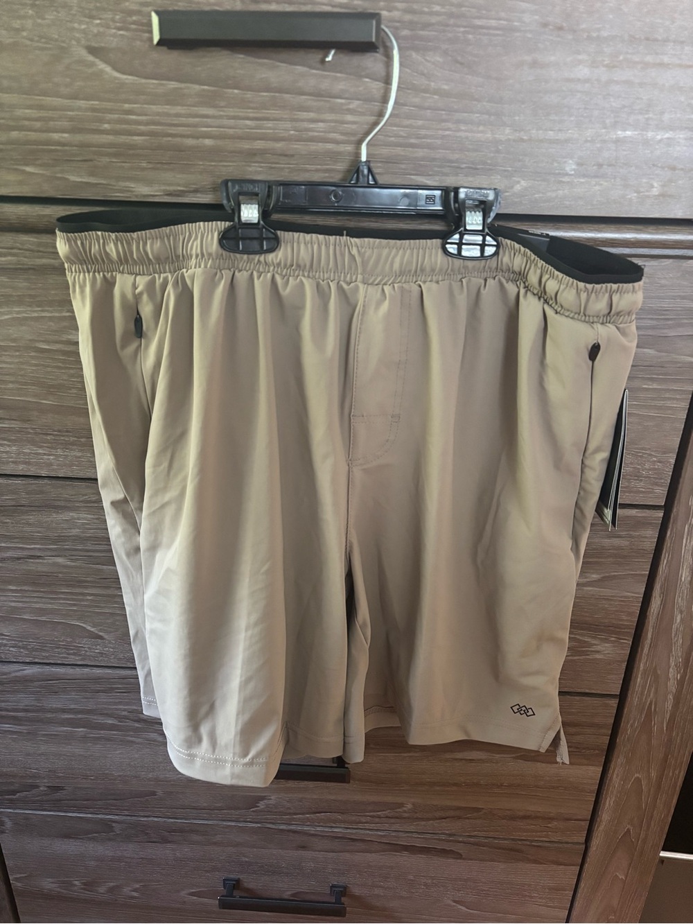 Men's Athletic Shorts — Khaki Lightweight Performance
